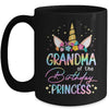 Unicorn Grandma Of The Birthday Princess Unicorn Flower Birthday Mug | siriusteestore