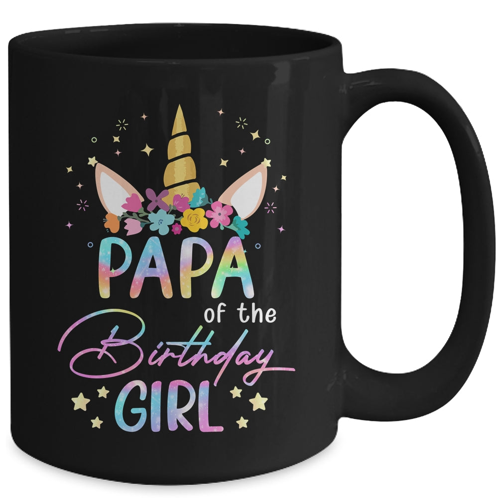 Unicorn Papa Of The Birthday Girl Unicorn Flower Birthday Mug | siriusteestore