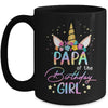 Unicorn Papa Of The Birthday Girl Unicorn Flower Birthday Mug | siriusteestore