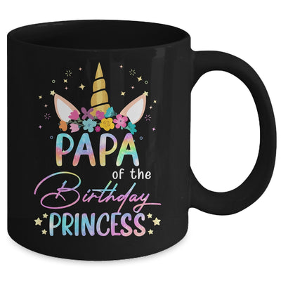 Unicorn Papa Of The Birthday Princess Unicorn Flower Birthday Mug | siriusteestore