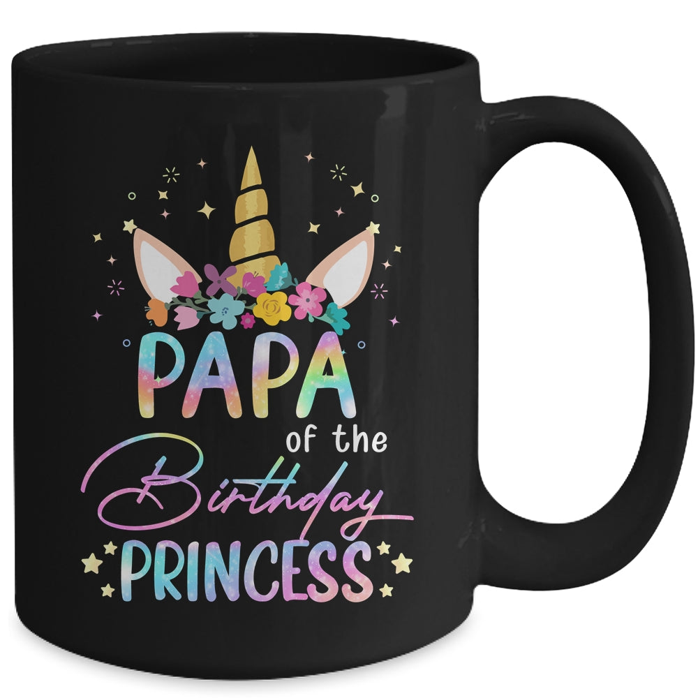 Unicorn Papa Of The Birthday Princess Unicorn Flower Birthday Mug | siriusteestore
