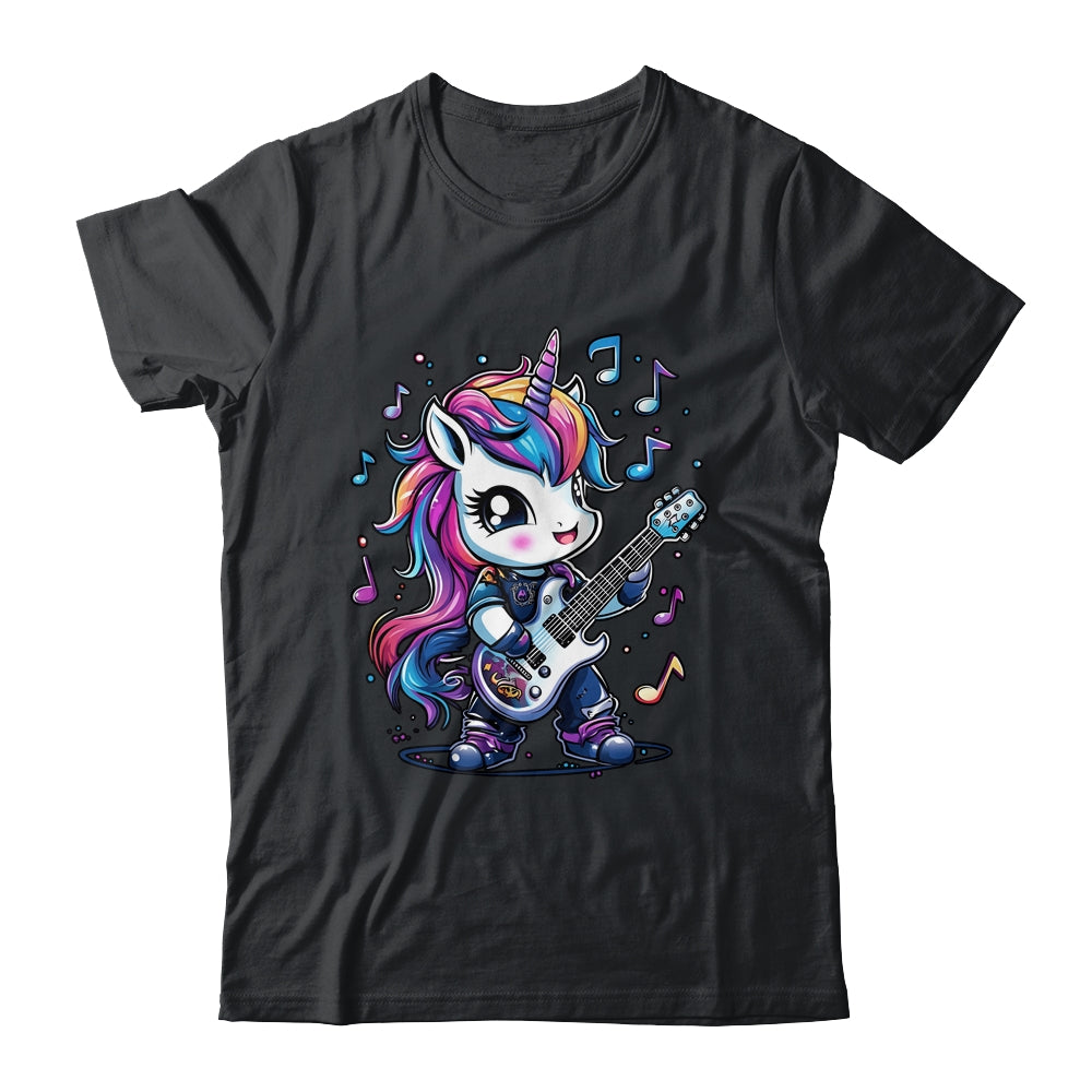 Unicorn Rock & Roll Guitar Rockin Music Guitarist Girl Women Shirt & Tank Top | siriusteestore