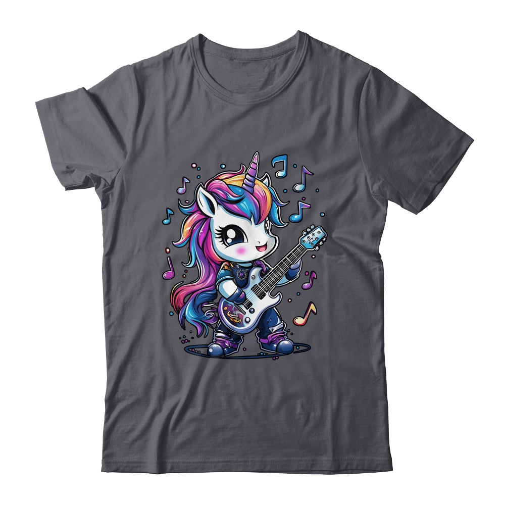 Unicorn Rock & Roll Guitar Rockin Music Guitarist Girl Women Shirt & Tank Top | siriusteestore