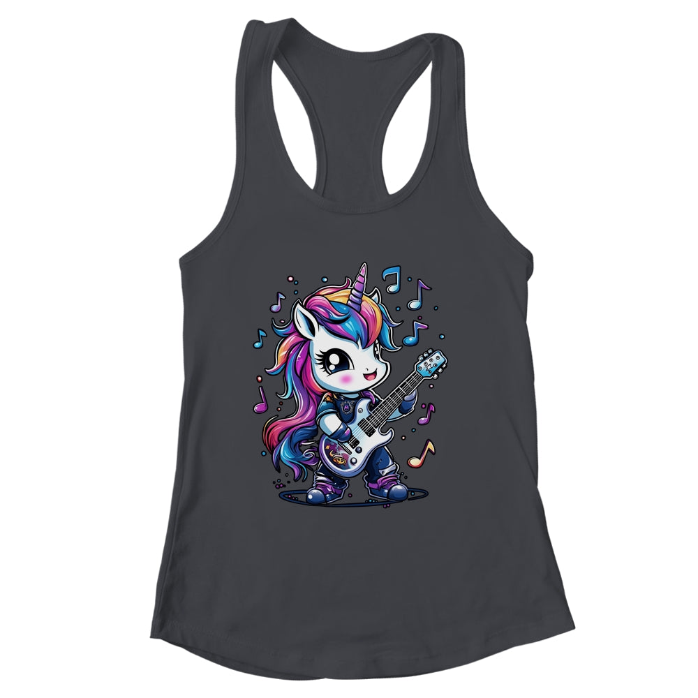 Unicorn Rock & Roll Guitar Rockin Music Guitarist Girl Women Shirt & Tank Top | siriusteestore
