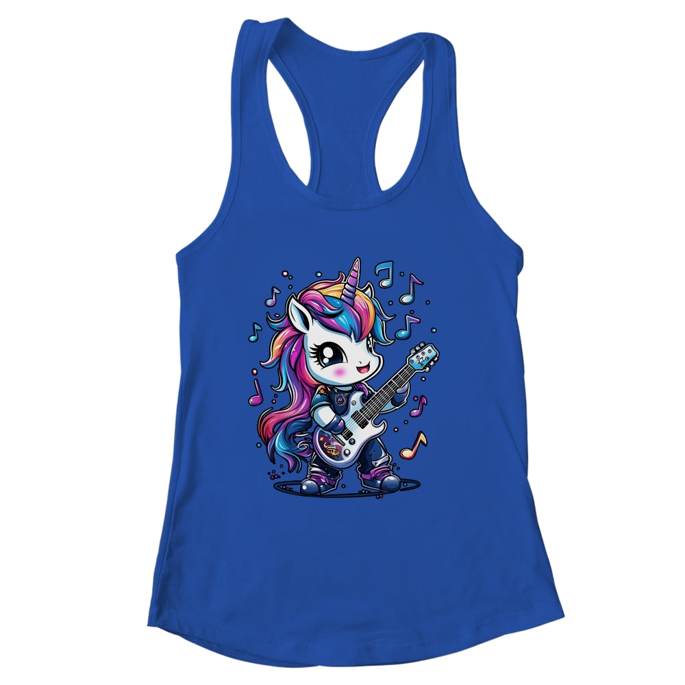 Unicorn Rock & Roll Guitar Rockin Music Guitarist Girl Women Shirt & Tank Top | siriusteestore