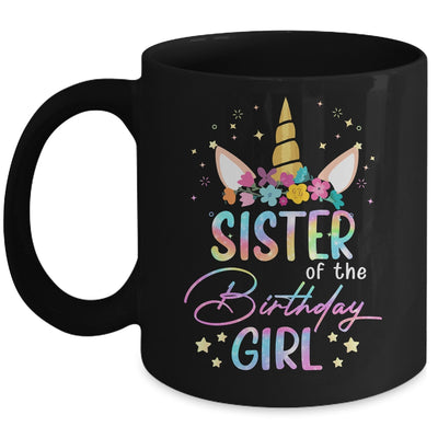 Unicorn Sister Of The Birthday Girl Unicorn Flower Birthday Mug | siriusteestore