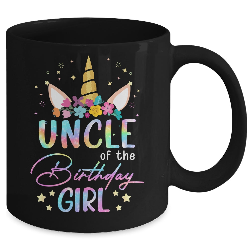 Unicorn Uncle Of The Birthday Girl Unicorn Flower Birthday Mug | siriusteestore