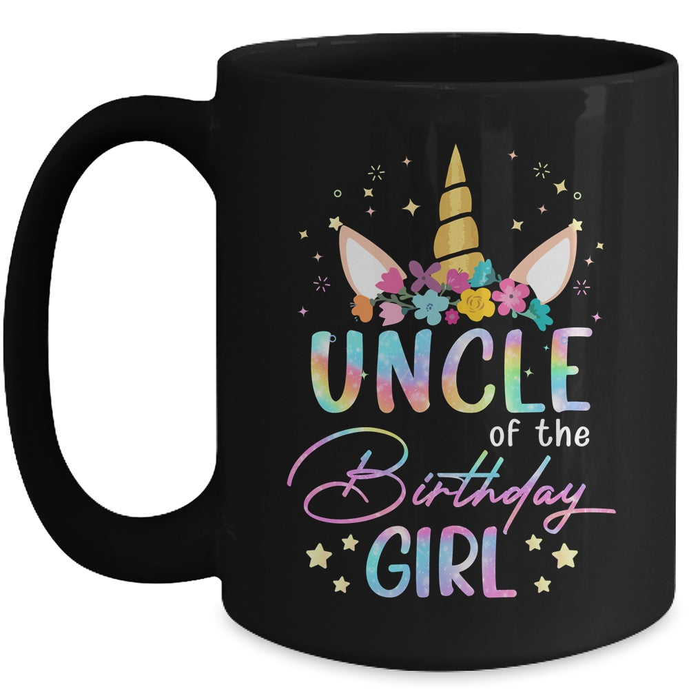 Unicorn Uncle Of The Birthday Girl Unicorn Flower Birthday Mug | siriusteestore