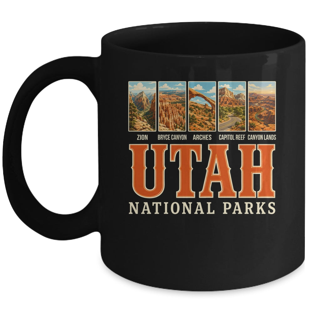 Utah National Parks Retro Travel Zion Arches Hiking Souvenir Mug | siriusteestore