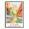 Utah Print Travel Poster Nature Zion National Park Scenery Souvenir Wall Art Landscape Painting Picture For Home Room Living Room Bedroom Aesthetic Decor Unframed | siriusteestore