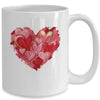 Valentine Day Heart Brushstroke Heart Designs Women Girls Mug | siriusteestore