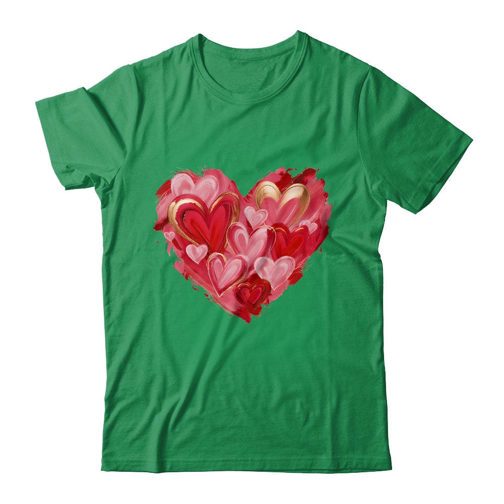Valentine Day Heart Brushstroke Heart Designs Women Girls Shirt & Sweatshirt | siriusteestore
