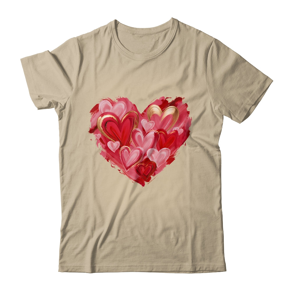 Valentine Day Heart Brushstroke Heart Designs Women Girls Shirt & Sweatshirt | siriusteestore