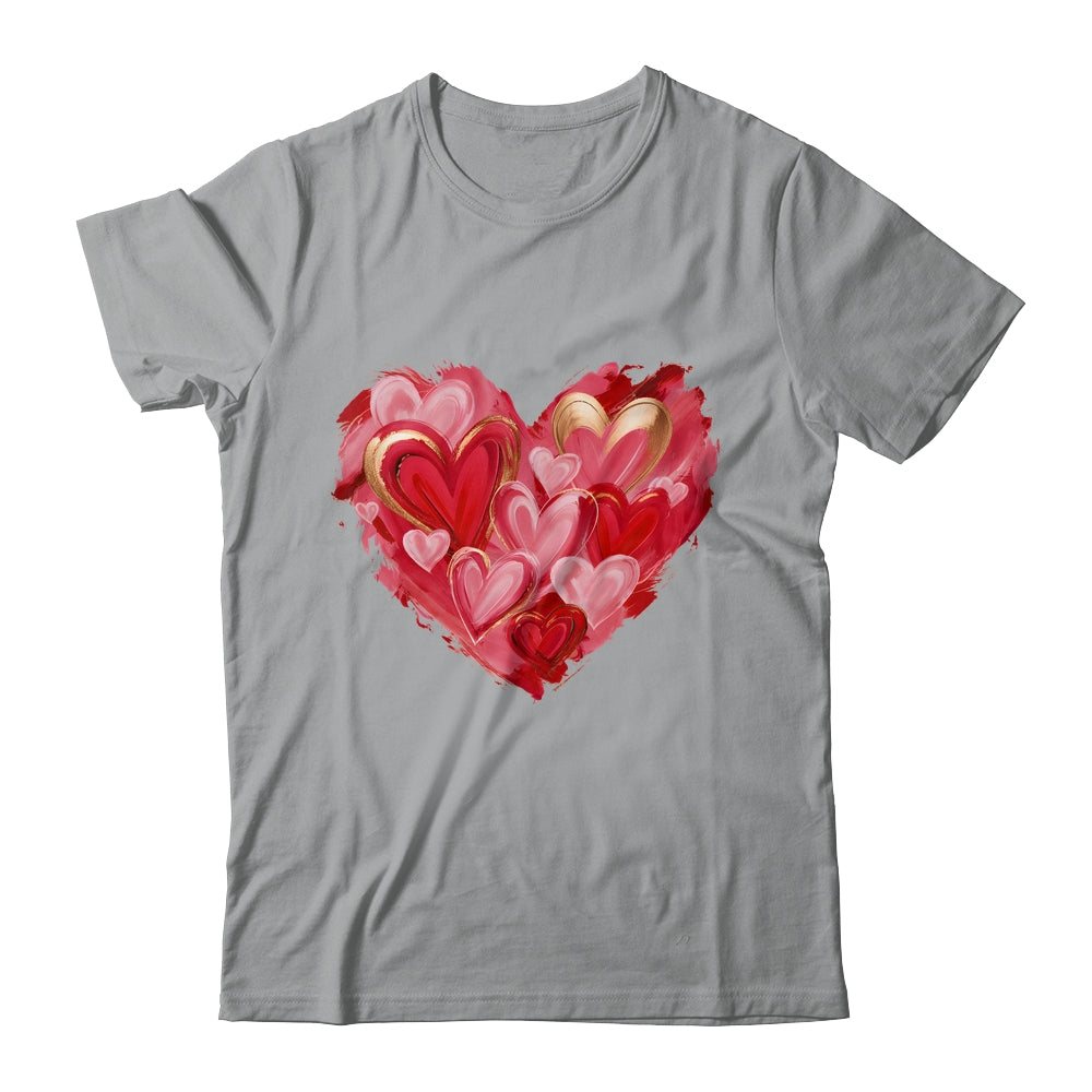 Valentine Day Heart Brushstroke Heart Designs Women Girls Shirt & Sweatshirt | siriusteestore
