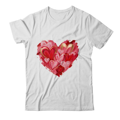 Valentine Day Heart Brushstroke Heart Designs Women Girls Shirt & Sweatshirt | siriusteestore