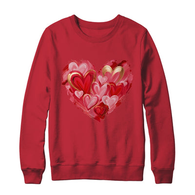 Valentine Day Heart Brushstroke Heart Designs Women Girls Shirt & Sweatshirt | siriusteestore