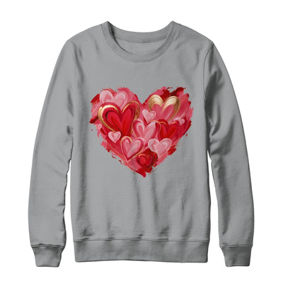 Valentine Day Heart Brushstroke Heart Designs Women Girls Shirt & Sweatshirt | siriusteestore