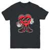 Valentine's Day Heart Playing Football Boys Girls Kids Youth Shirt | siriusteestore