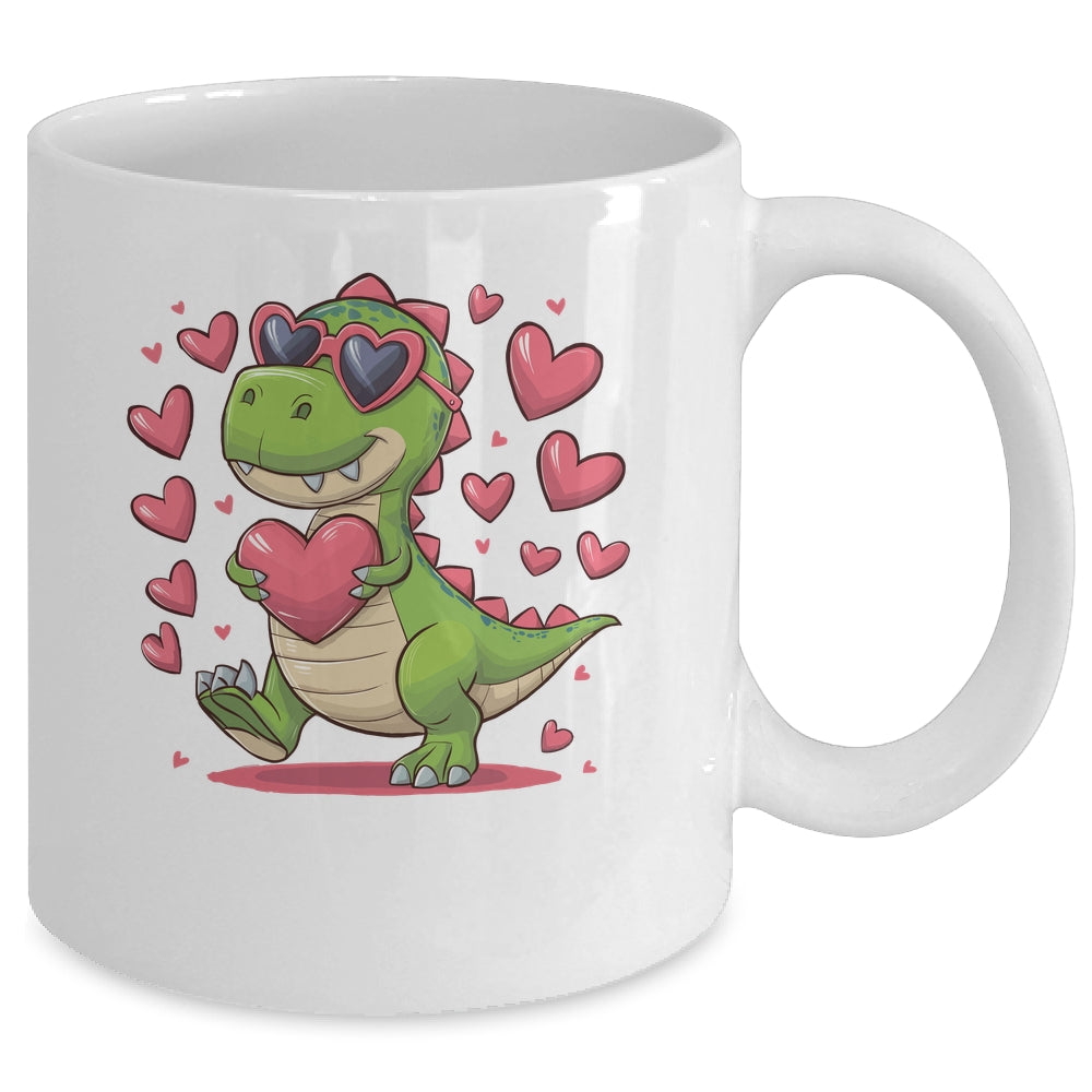 Valentine's Day T-Rex Dino Love Valentine Dinosaur Boys Mug | siriusteestore