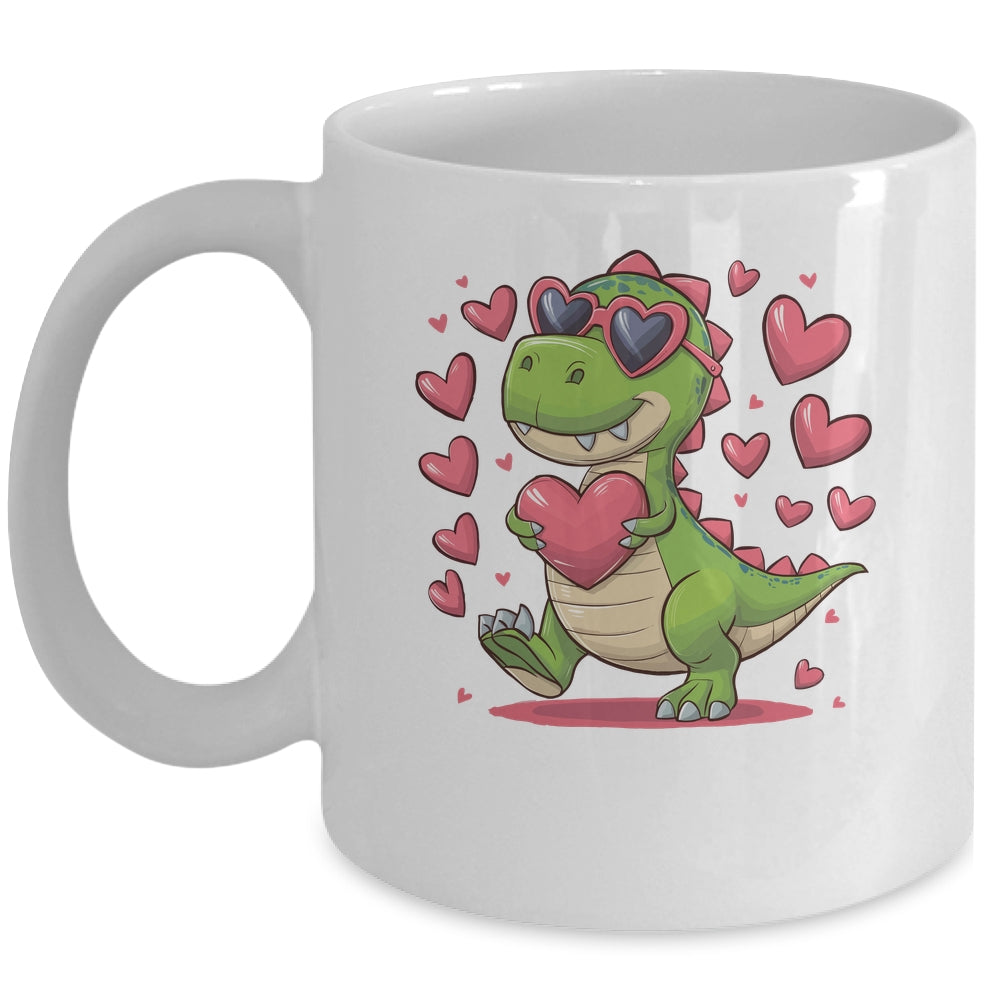 Valentine's Day T-Rex Dino Love Valentine Dinosaur Boys Mug | siriusteestore