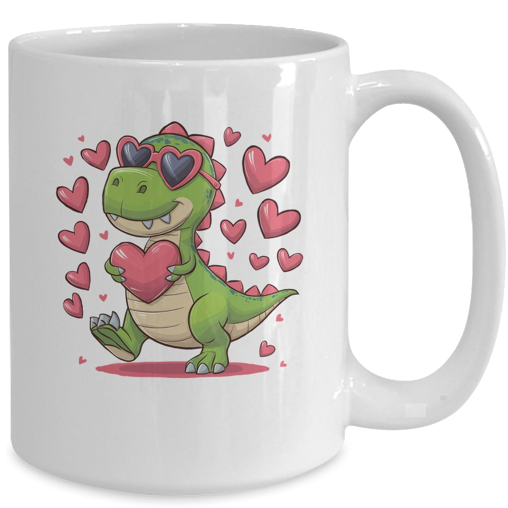 Valentine's Day T-Rex Dino Love Valentine Dinosaur Boys Mug | siriusteestore