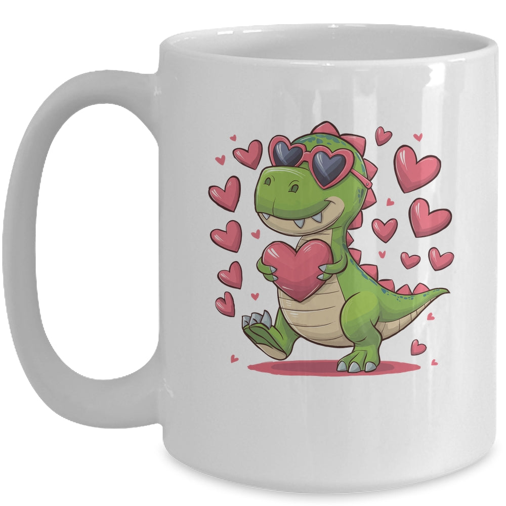 Valentine's Day T-Rex Dino Love Valentine Dinosaur Boys Mug | siriusteestore
