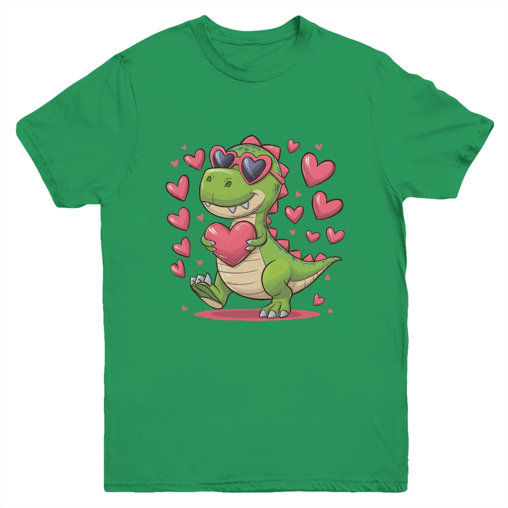 Valentine's Day T-Rex Dino Love Valentine Dinosaur Boys Youth Shirt | siriusteestore