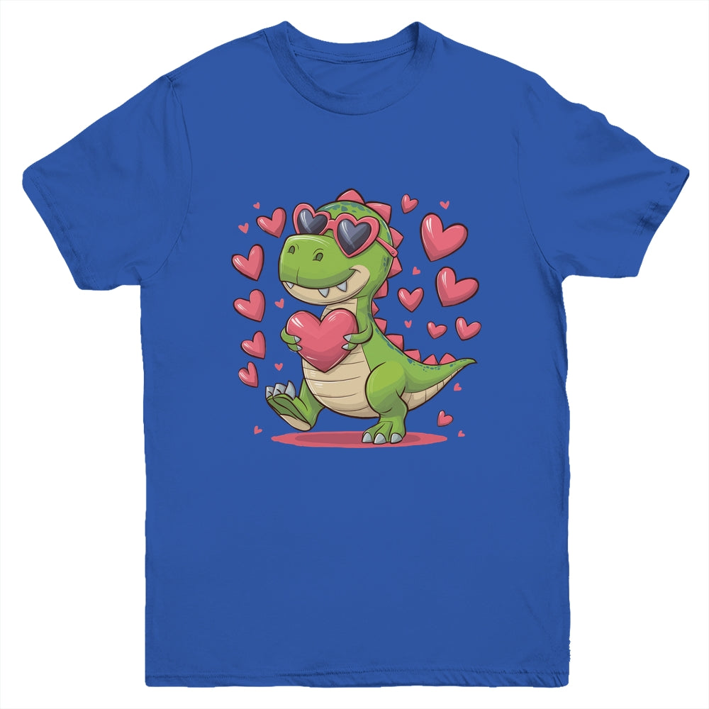 Valentine's Day T-Rex Dino Love Valentine Dinosaur Boys Youth Shirt | siriusteestore
