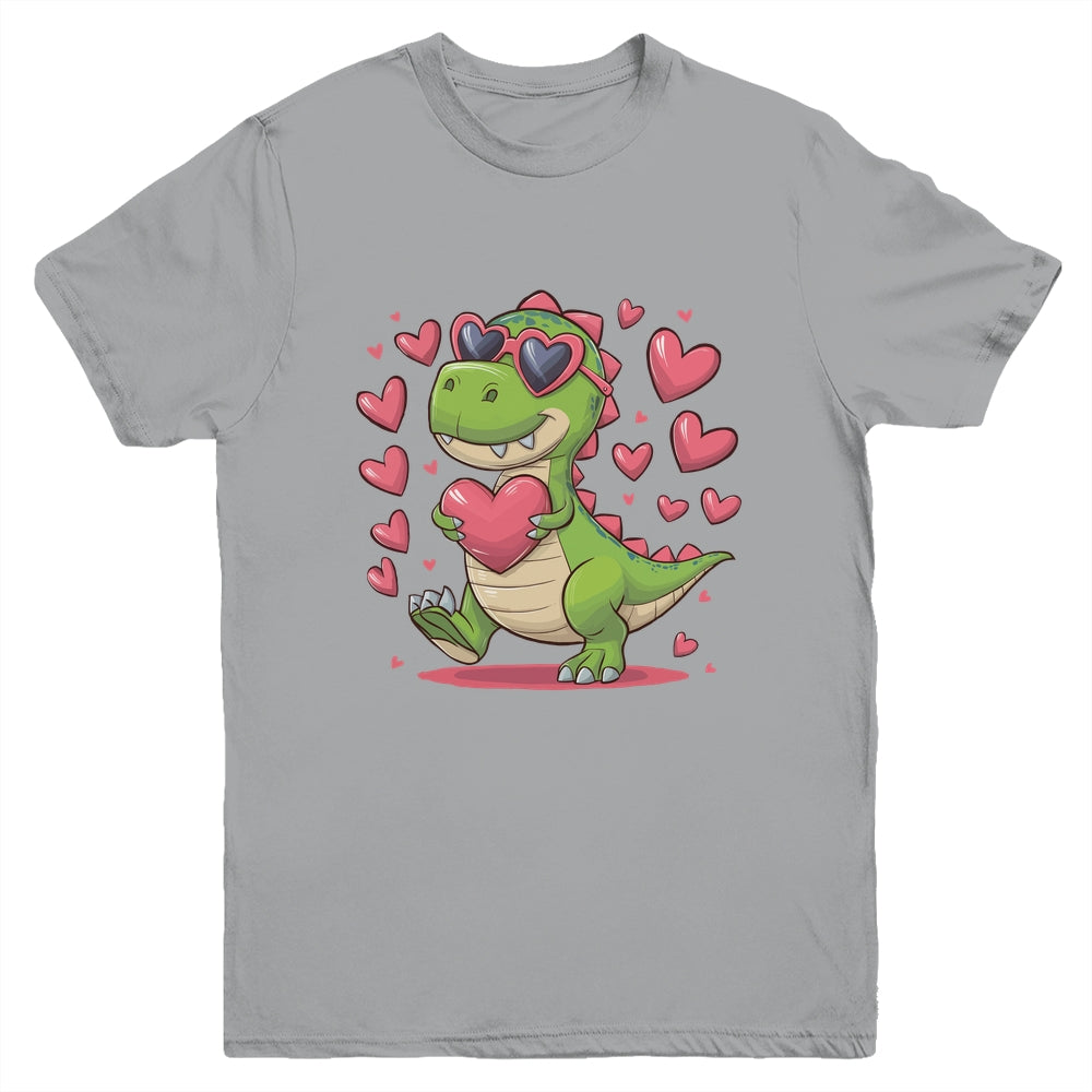 Valentine's Day T-Rex Dino Love Valentine Dinosaur Boys Youth Shirt | siriusteestore