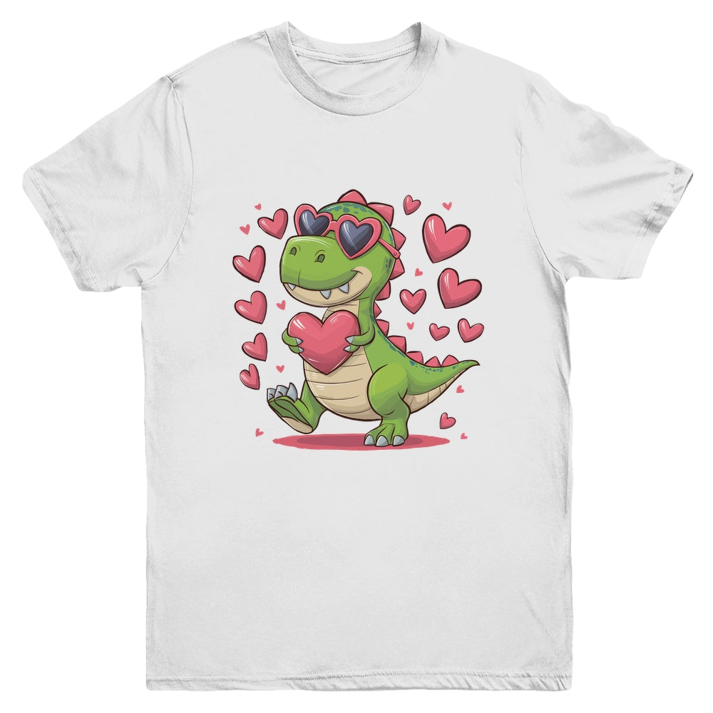 Valentine's Day T-Rex Dino Love Valentine Dinosaur Boys Youth Shirt | siriusteestore