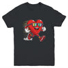 Valentines Day Heart Quarterback Receiver Football Boys Kids Youth Shirt | siriusteestore