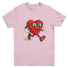 Valentines Day Heart Quarterback Receiver Football Boys Kids Youth Shirt | siriusteestore