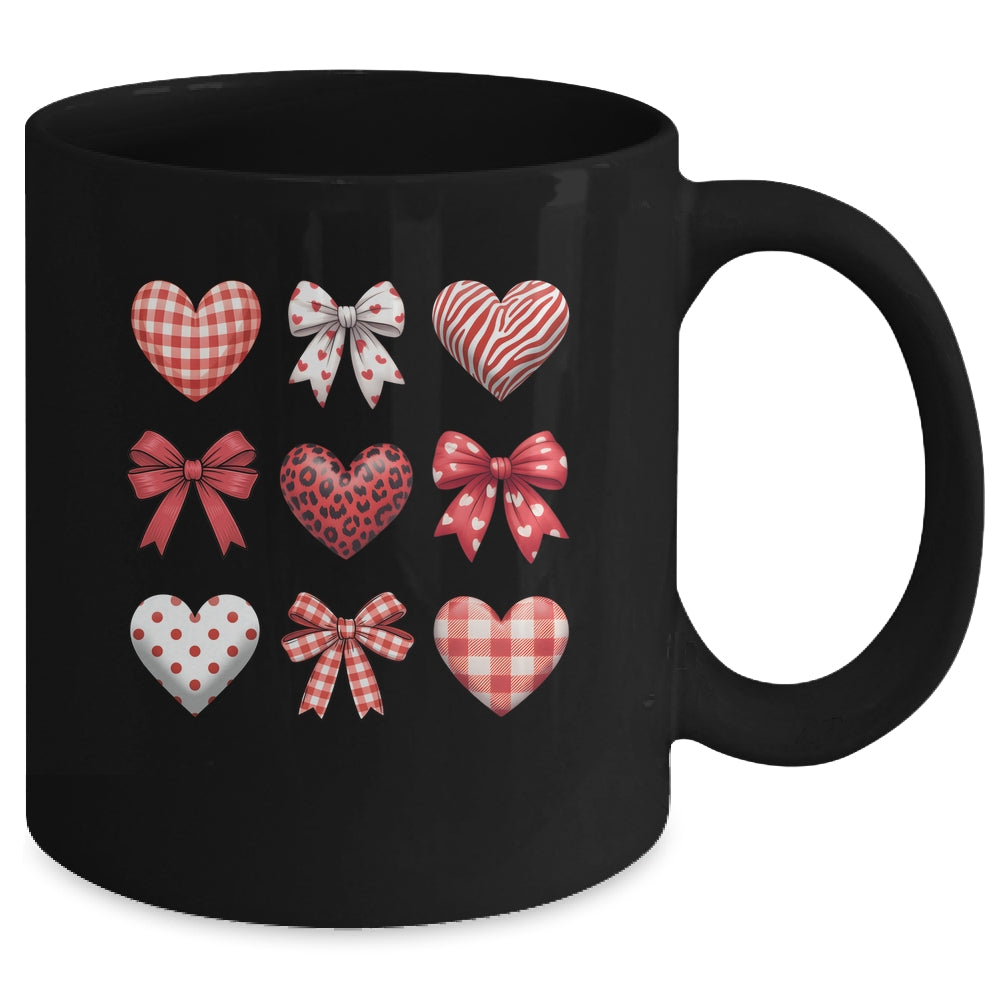 Valentines Hearts Leopard Coquette Bow Daughter Women Girls Mug | siriusteestore