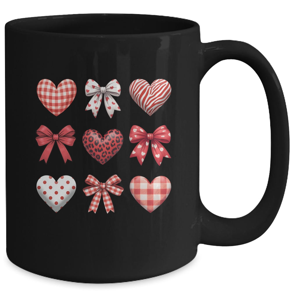 Valentines Hearts Leopard Coquette Bow Daughter Women Girls Mug | siriusteestore