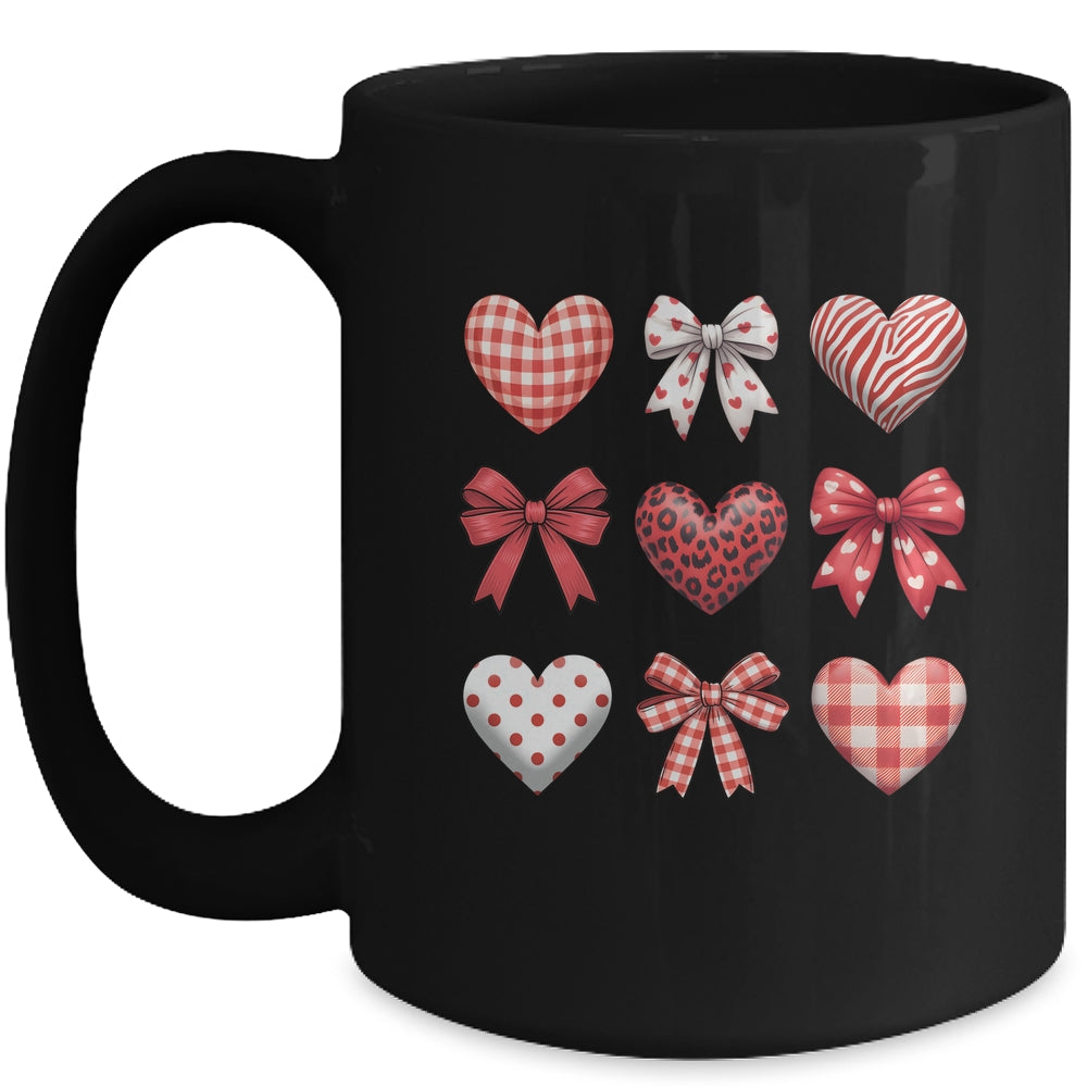 Valentines Hearts Leopard Coquette Bow Daughter Women Girls Mug | siriusteestore