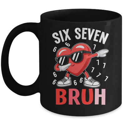 Valentines Six Seven Bruh 6 7 Meme Dabbing Heart Boys Kids Mug | siriusteestore
