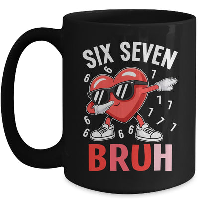 Valentines Six Seven Bruh 6 7 Meme Dabbing Heart Boys Kids Mug | siriusteestore