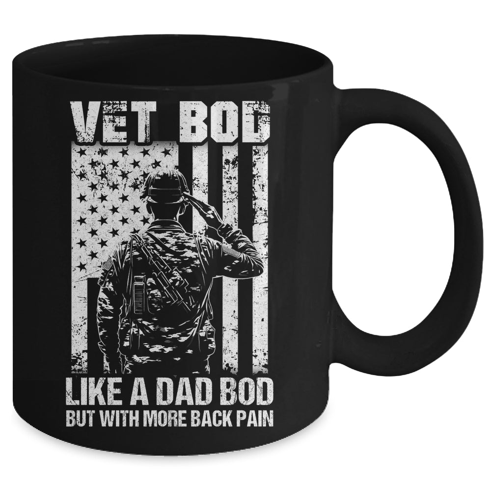 Vet Bod Like Dad Bod But More Back Pain Vintage Flag Mug | siriusteestore