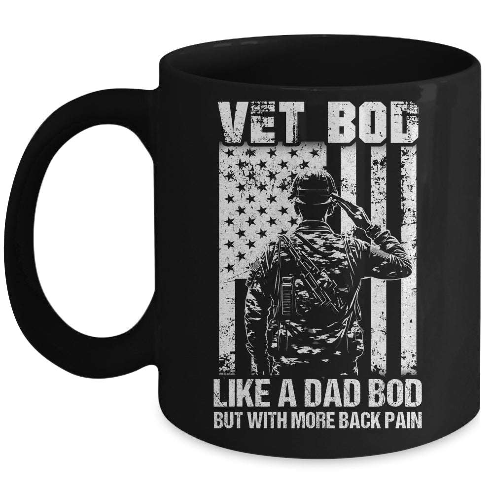 Vet Bod Like Dad Bod But More Back Pain Vintage Flag Mug | siriusteestore