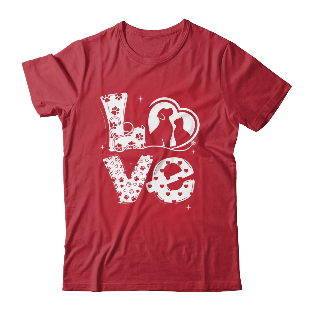 Vet Tech Love Animals Veterinarian Tech Distressed Shirt & Hoodie | siriusteestore