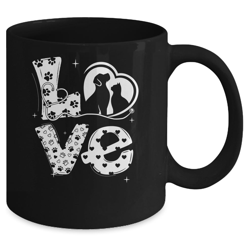 Vet Tech Love Animals Veterinarian Tech Distressed Mug | siriusteestore