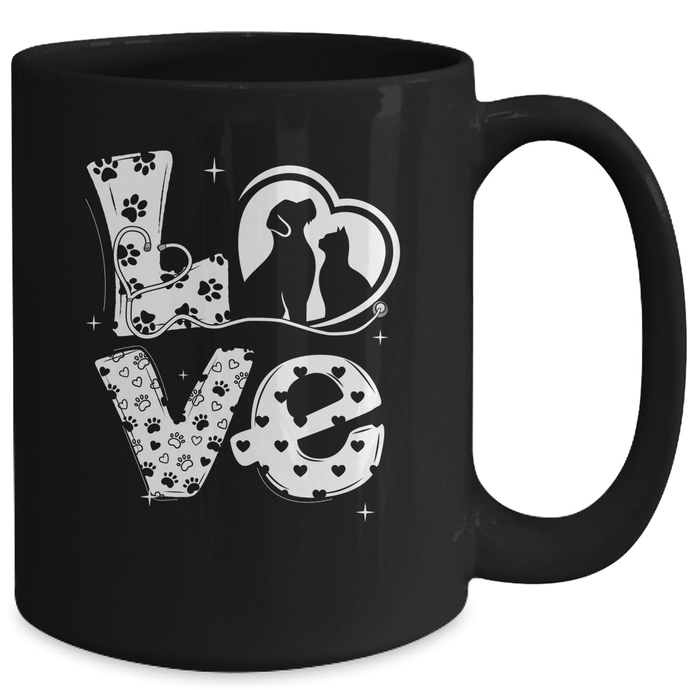 Vet Tech Love Animals Veterinarian Tech Distressed Mug | siriusteestore