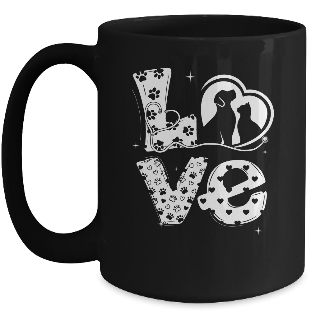 Vet Tech Love Animals Veterinarian Tech Distressed Mug | siriusteestore