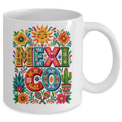 Vibrant Mexico Floral Cinco De Mayo Mexican Folk Colorful Mug | siriusteestore