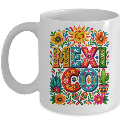 Vibrant Mexico Floral Cinco De Mayo Mexican Folk Colorful Mug | siriusteestore
