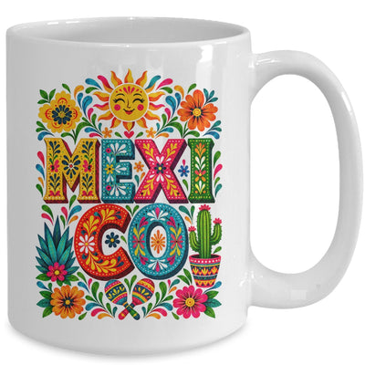 Vibrant Mexico Floral Cinco De Mayo Mexican Folk Colorful Mug | siriusteestore