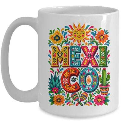 Vibrant Mexico Floral Cinco De Mayo Mexican Folk Colorful Mug | siriusteestore