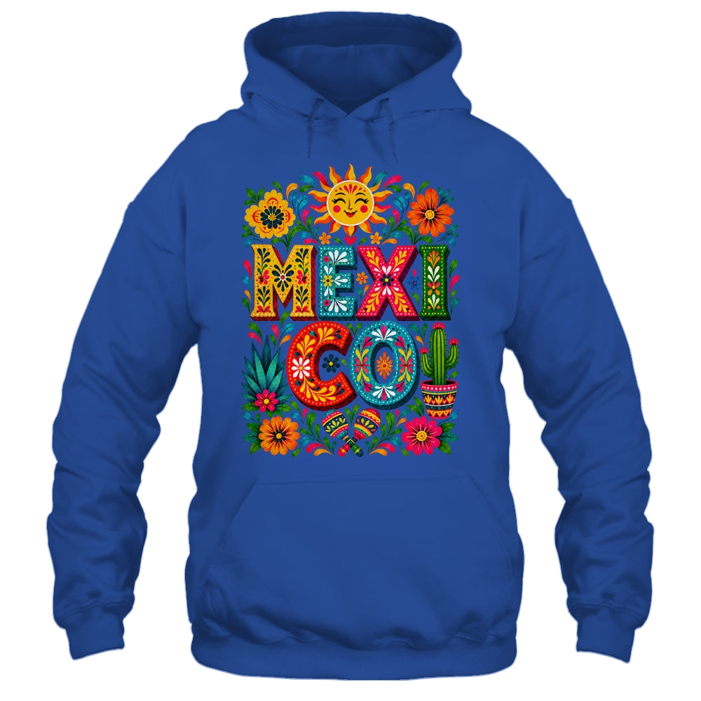 Vibrant Mexico Floral Cinco De Mayo Mexican Folk Colorful Shirt & Hoodie | siriusteestore