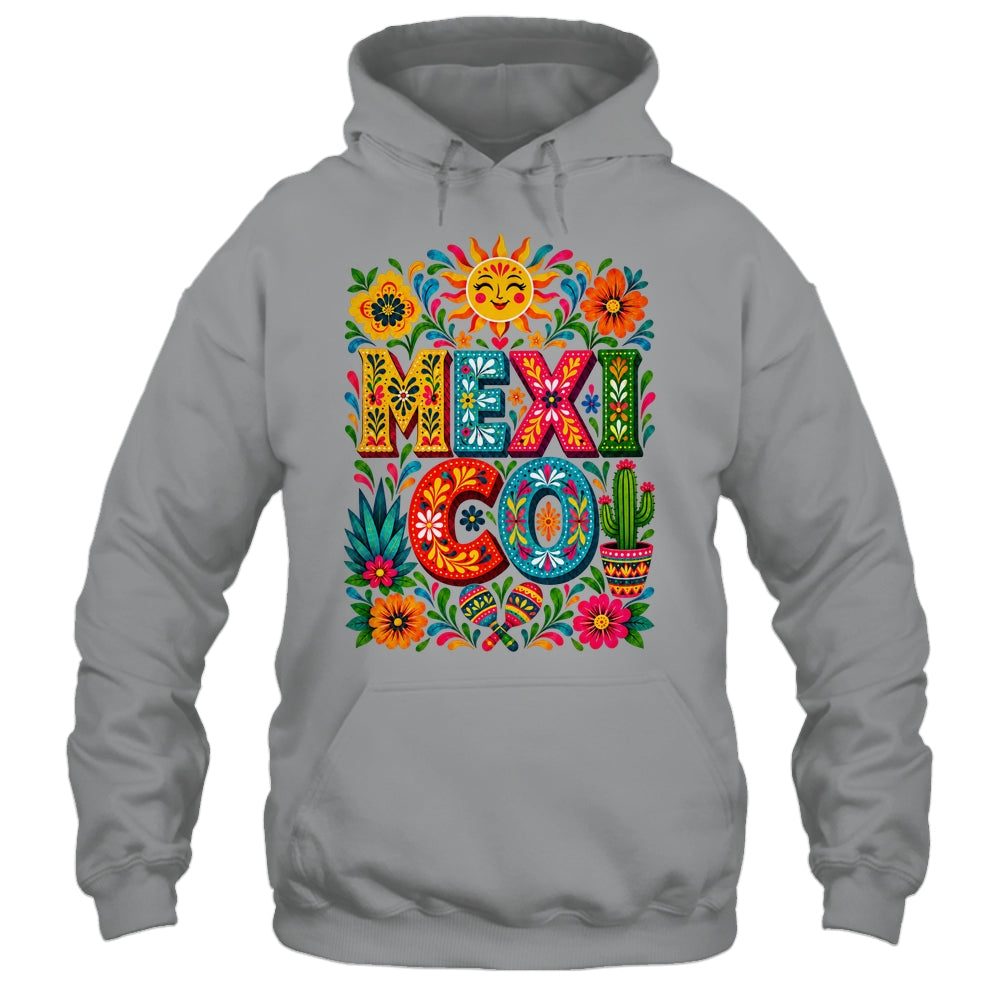 Vibrant Mexico Floral Cinco De Mayo Mexican Folk Colorful Shirt & Hoodie | siriusteestore