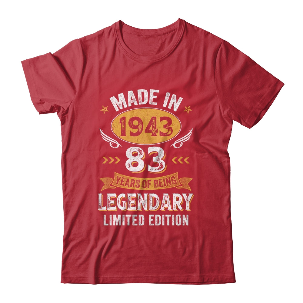 Vintage 1943 83 Years Old Birthday 83rd Birthday Men Women Shirt & Hoodie | siriusteestore